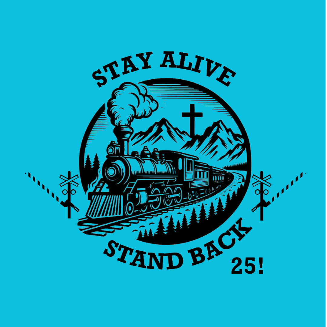 Stay Alive Stand Back 25 T-shirt Neon Blue