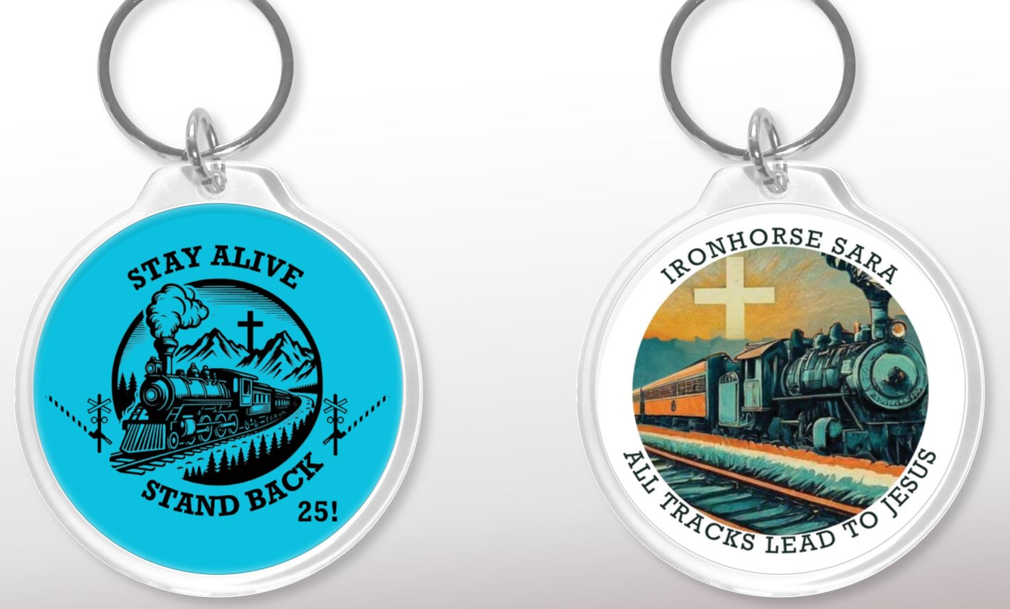 Stay Alive Stand Back 25 keychain