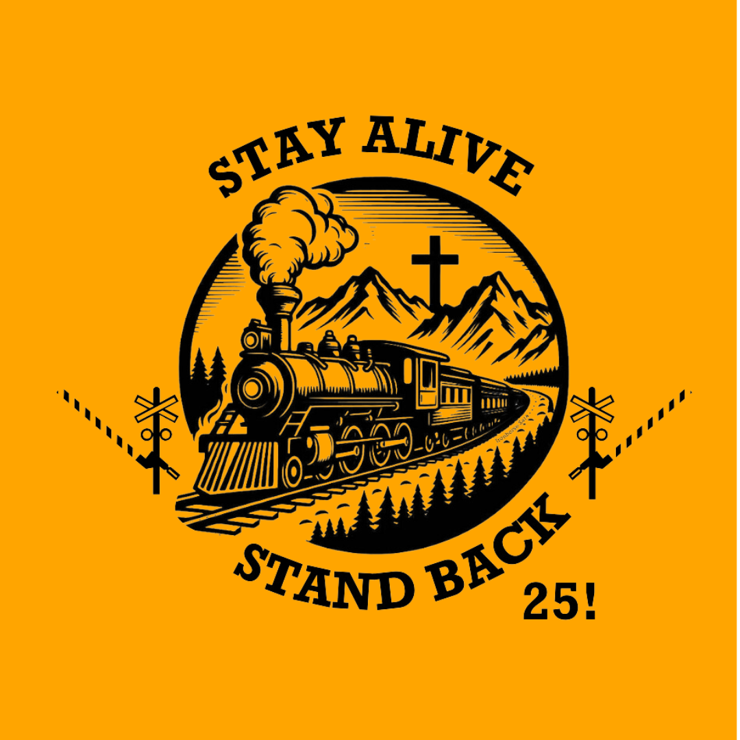Stay Alive Stand Back 25 T-shirt Safety Orange